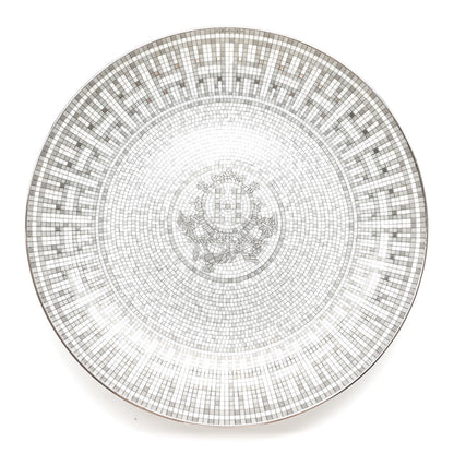 Hermes Porcelain Mosaique au 24 Platine Dessert Plate 8.3 1 of 6