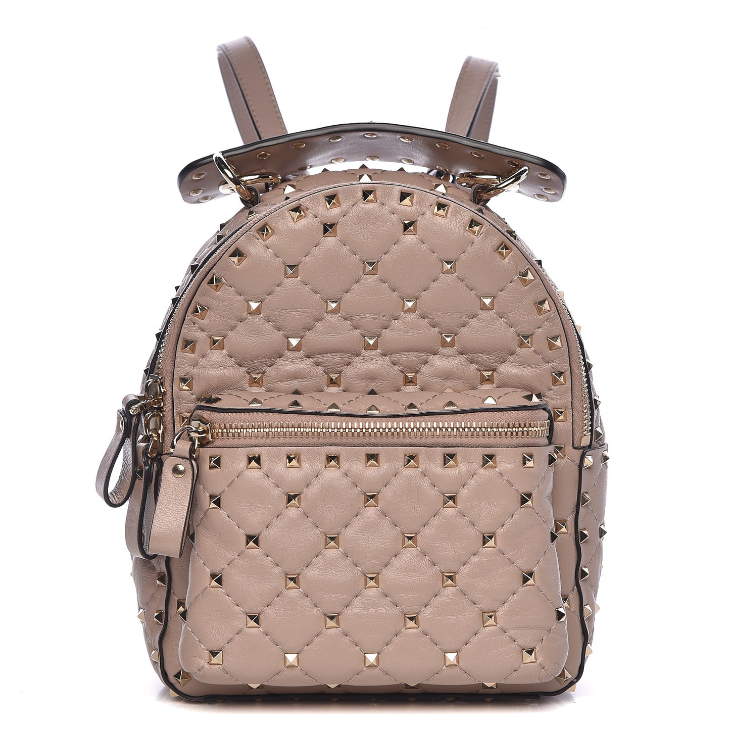 Nappa Quilted Mini Rockstud Spike Backpack Poudre