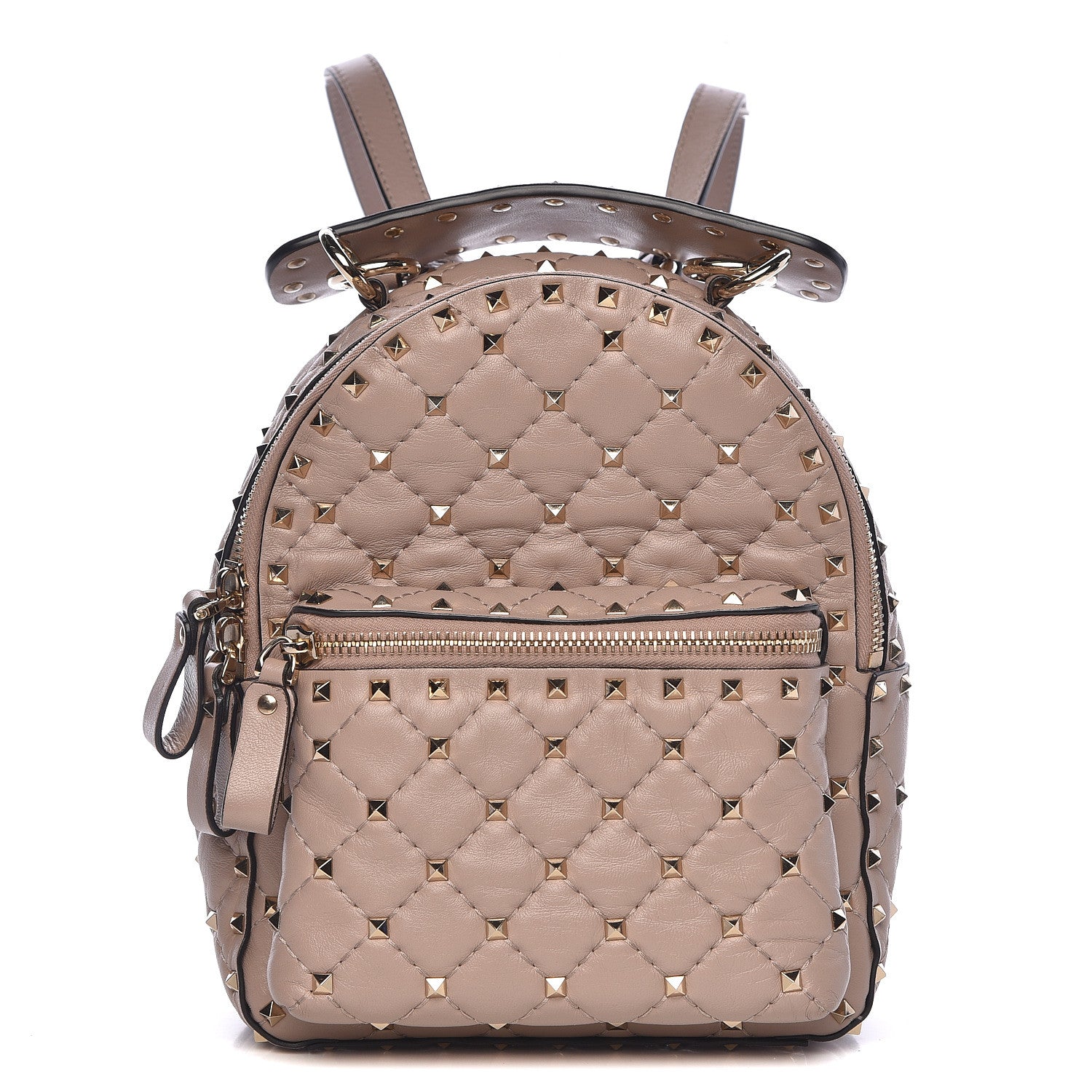 Valentino Garavani Nappa Quilted Mini Rockstud Spike Backpack Poudre 1 of 9