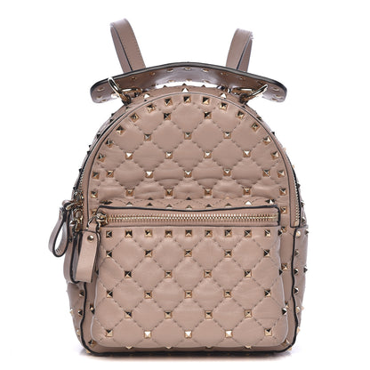 Valentino Garavani Nappa Quilted Mini Rockstud Spike Backpack Poudre 1 of 9