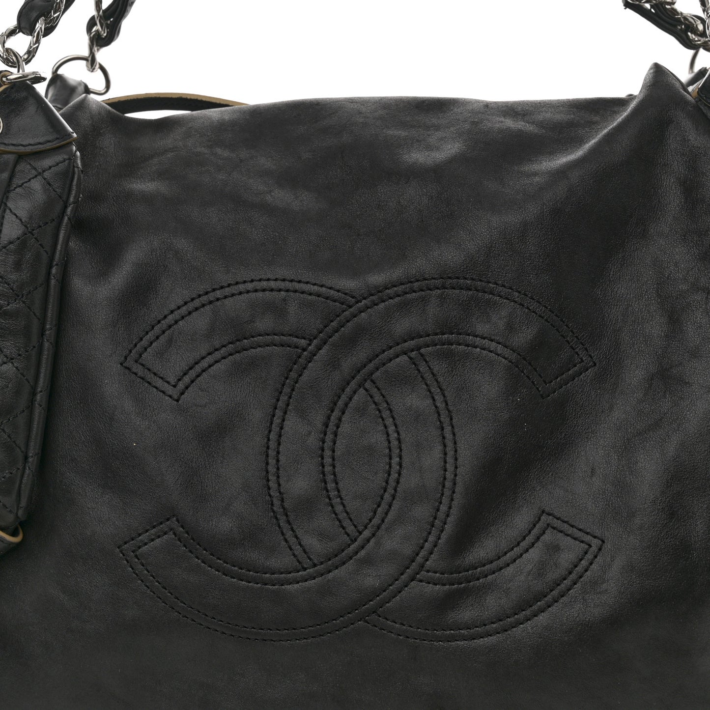 Lambskin Large Edgy Hobo Black