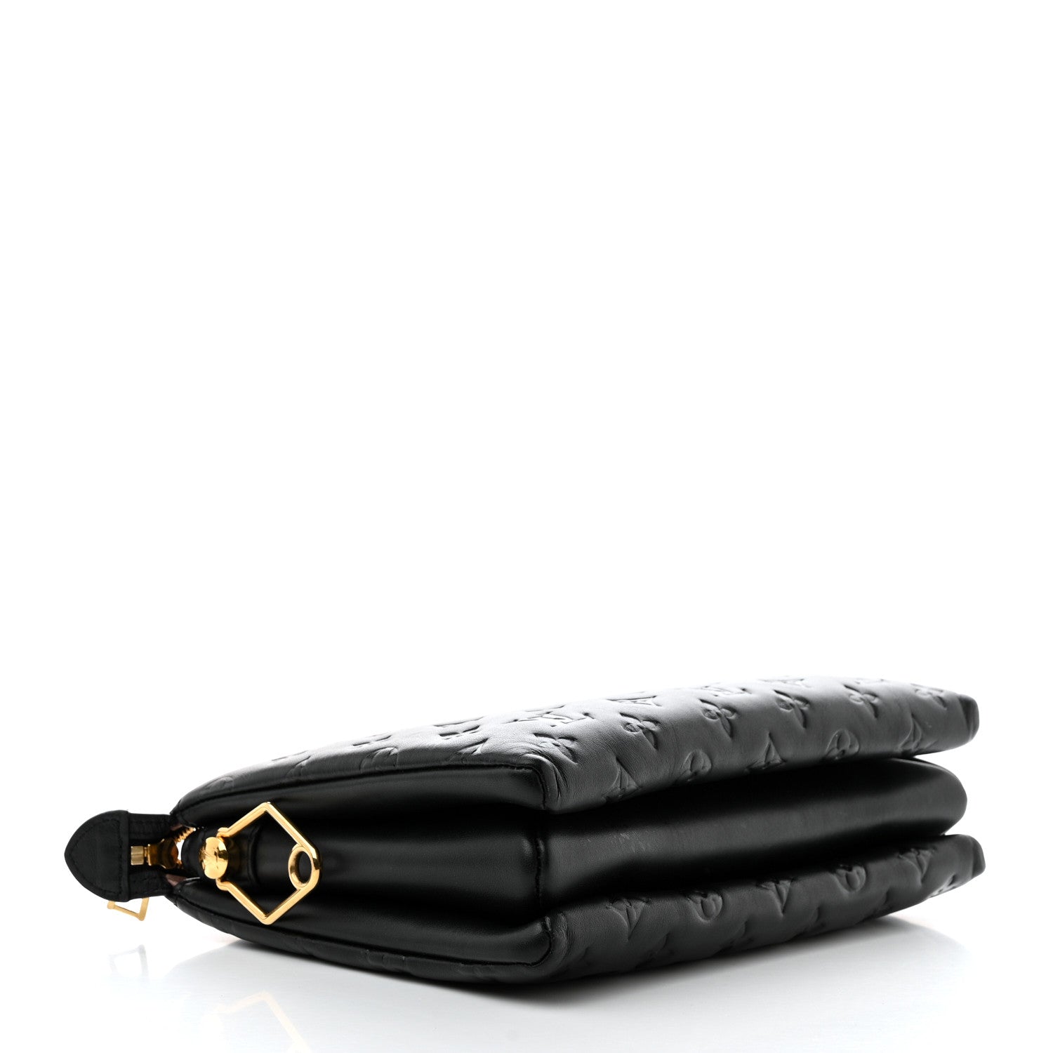 Louis Vuitton Lambskin Embossed Monogram Coussin PM Black 4 of 12