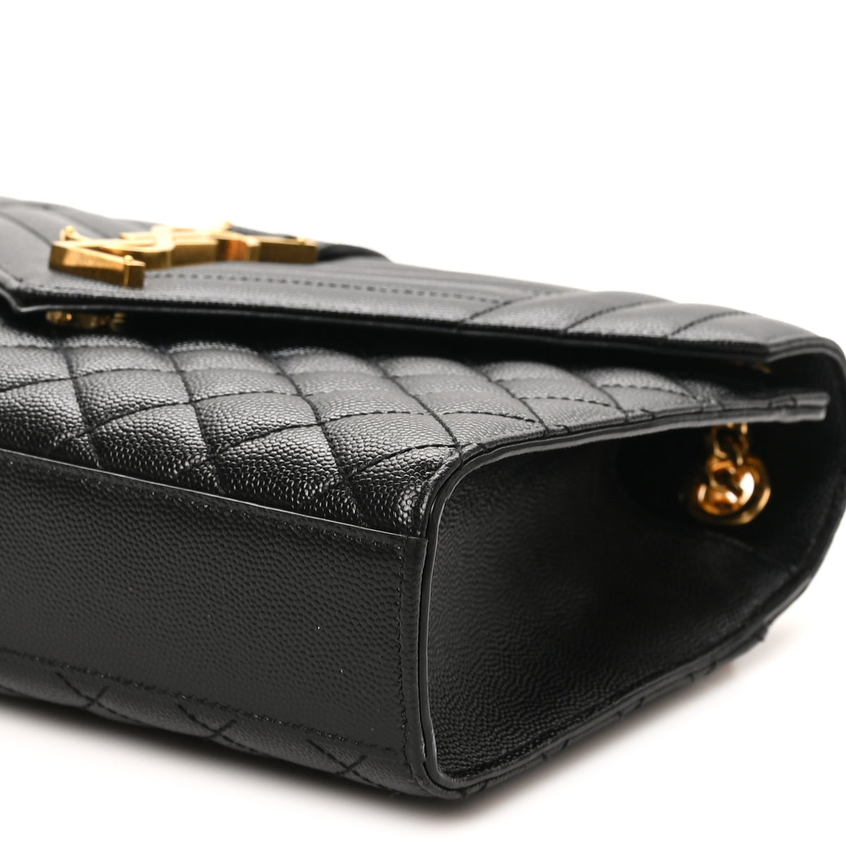 Grain De Poudre Textured Mixed Matelasse Triquilt Medium Monogram Satchel Black