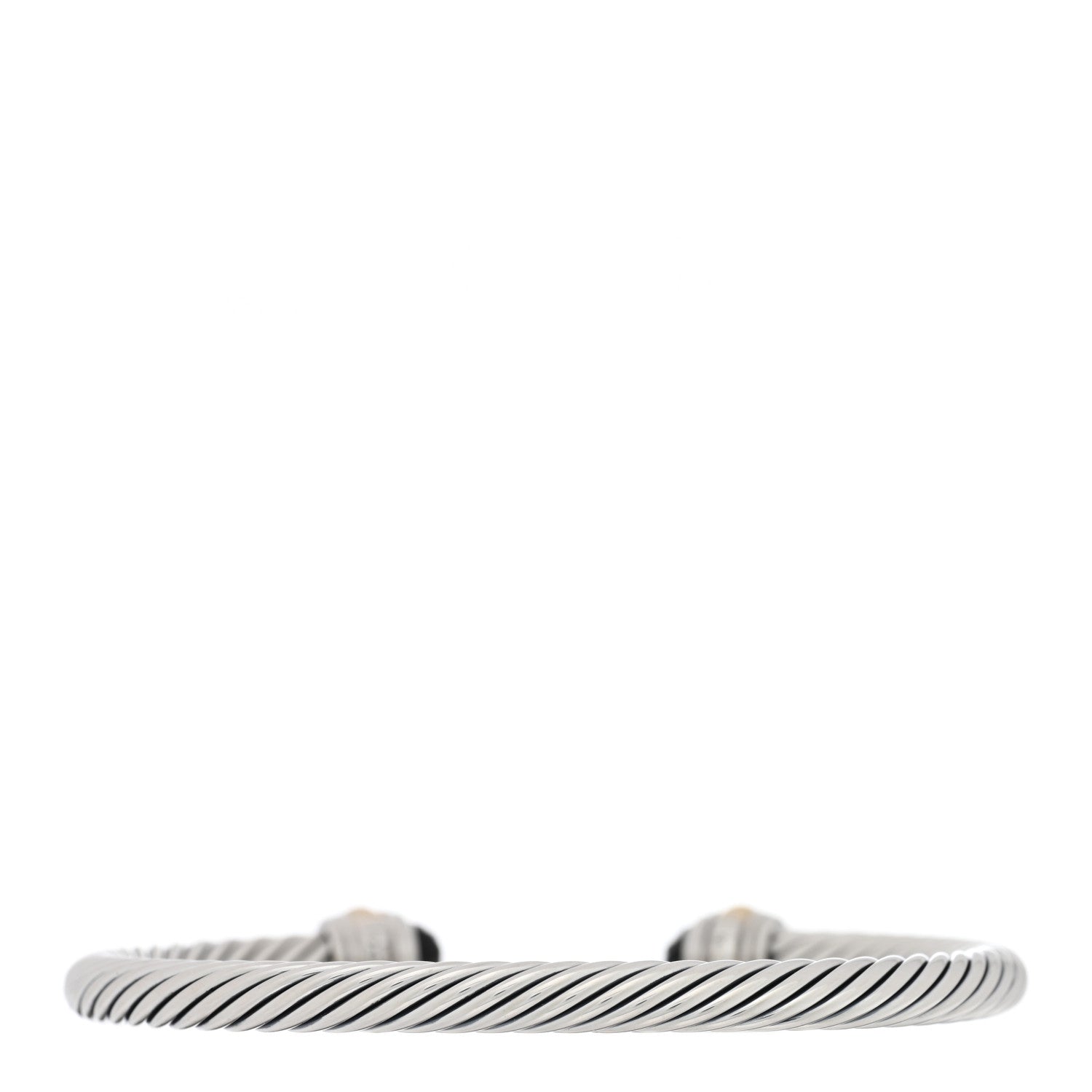 David Yurman Sterling Silver 14K Yellow Gold Black Onyx 5mm Cable Classics Bracelet 2 of 3