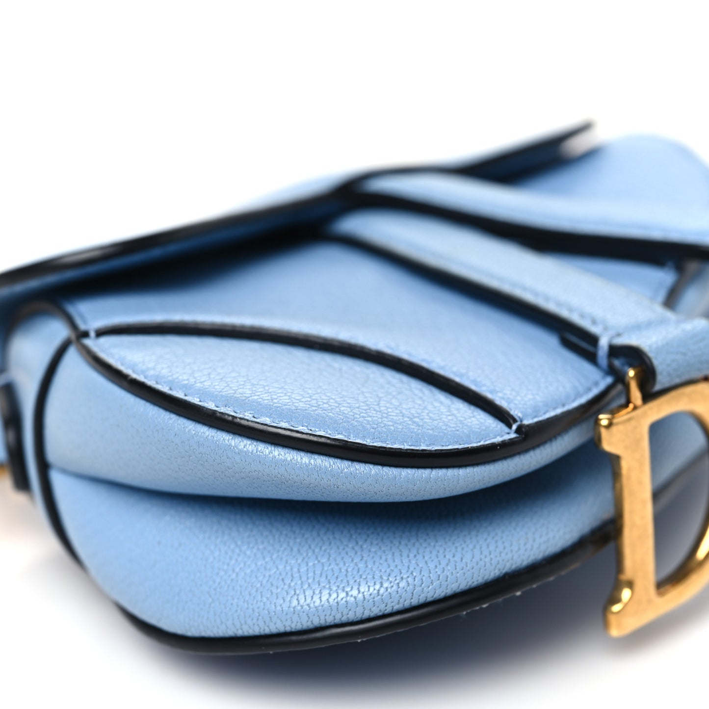 Goatskin Micro Saddle Bag Cloud Blue