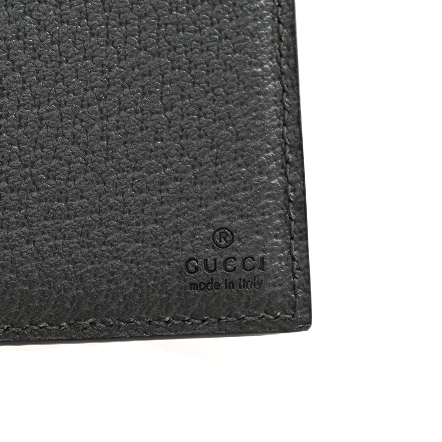 GG Supreme Monogram Textured Dollar Calfskin Ophidia Card Case Grey Black Graphite Grey