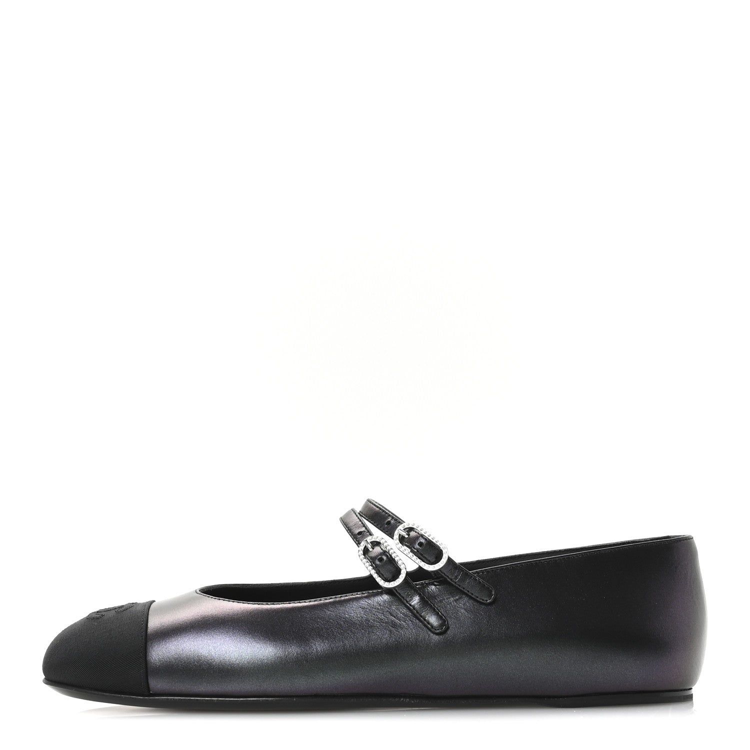 Chanel Lambskin Grosgrain Mary Jane Flats 39.5 Black 1 of 9
