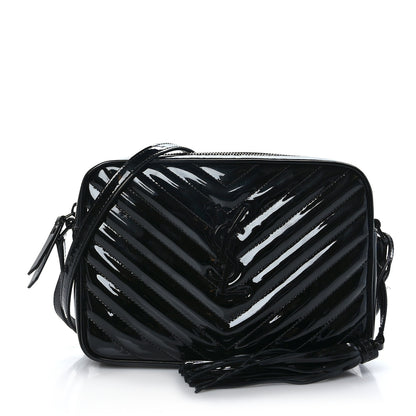 Saint Laurent Patent Calfskin Matelasse Monogram Lou Camera Bag Black 1 of 9