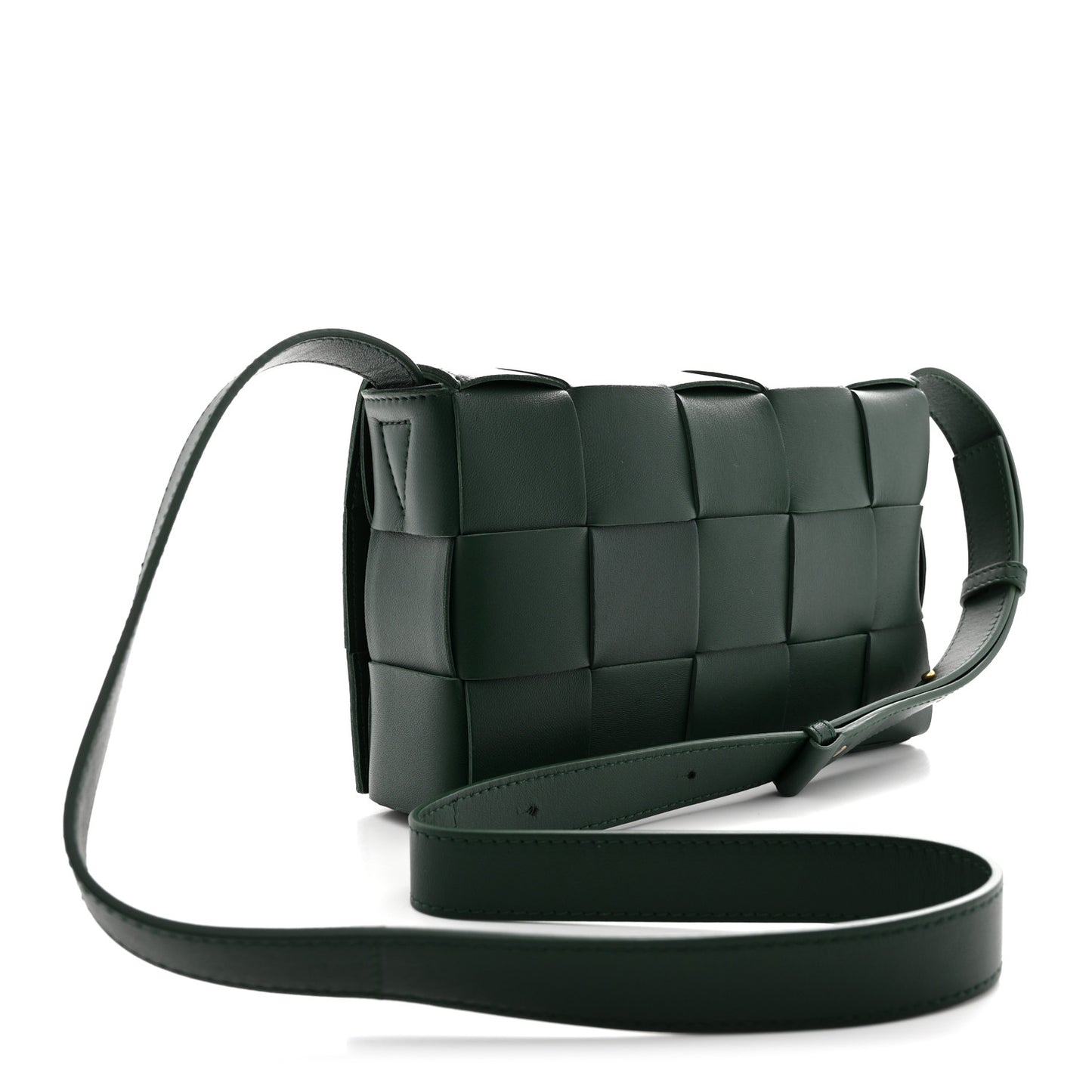 Lambskin Maxi Intrecciato Cassette Crossbody Bag Raintree