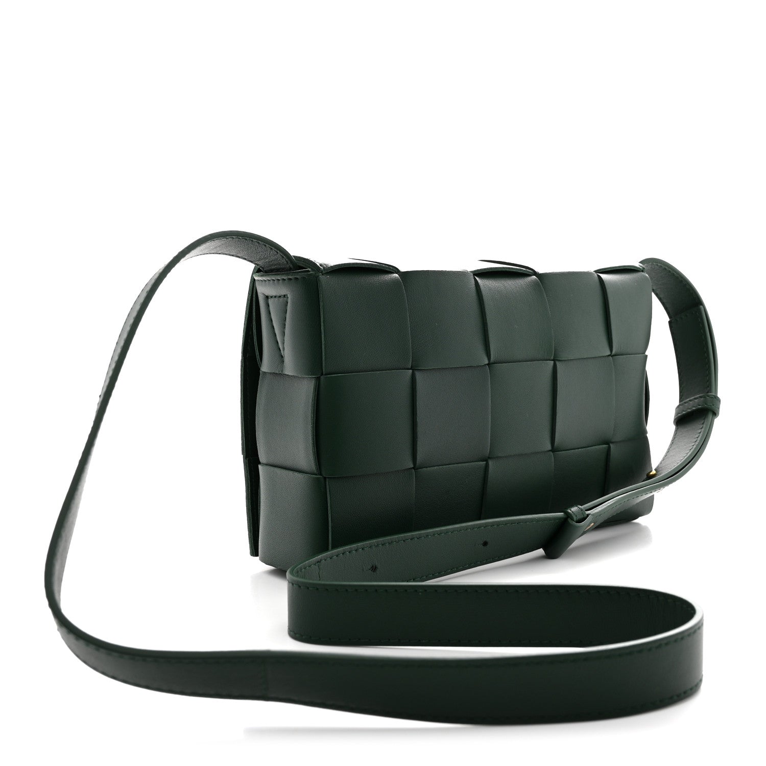 Bottega Veneta Lambskin Maxi Intrecciato Cassette Crossbody Bag Raintree 3 of 10