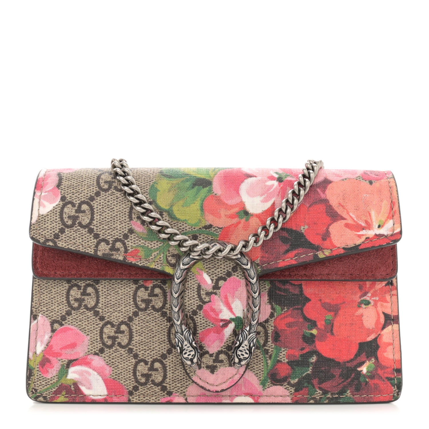 Gucci GG Supreme Monogram Blooms Super Mini Dionysus Shoulder Bag Beige Multicolor Dry Rose 1 of 12