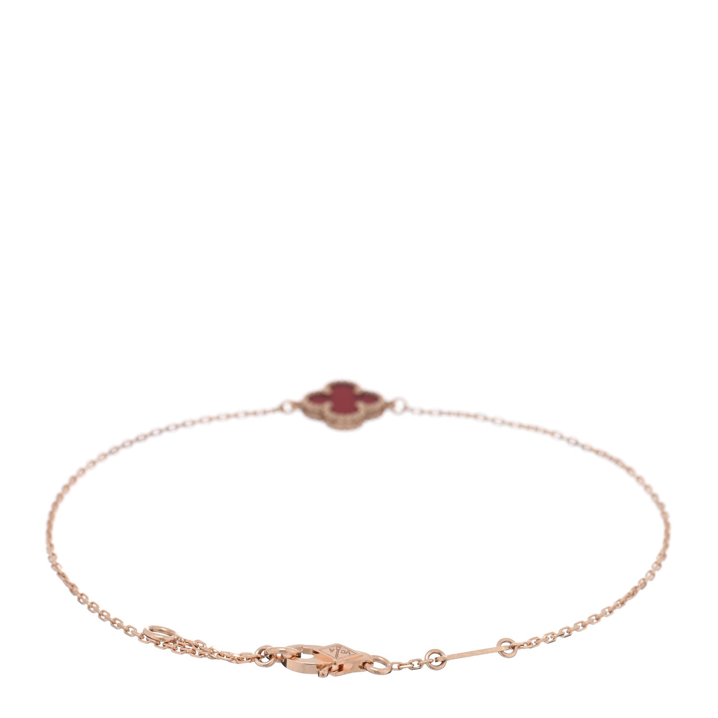 18K Rose Gold Carnelian Sweet Alhambra Bracelet