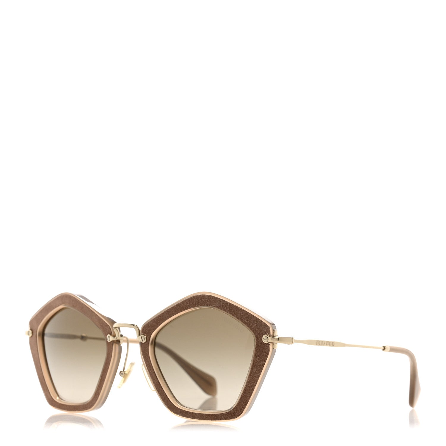 Miu Miu Acetate Suede Geometric Sunglasses SMU06O Dark Rose 1 of 8