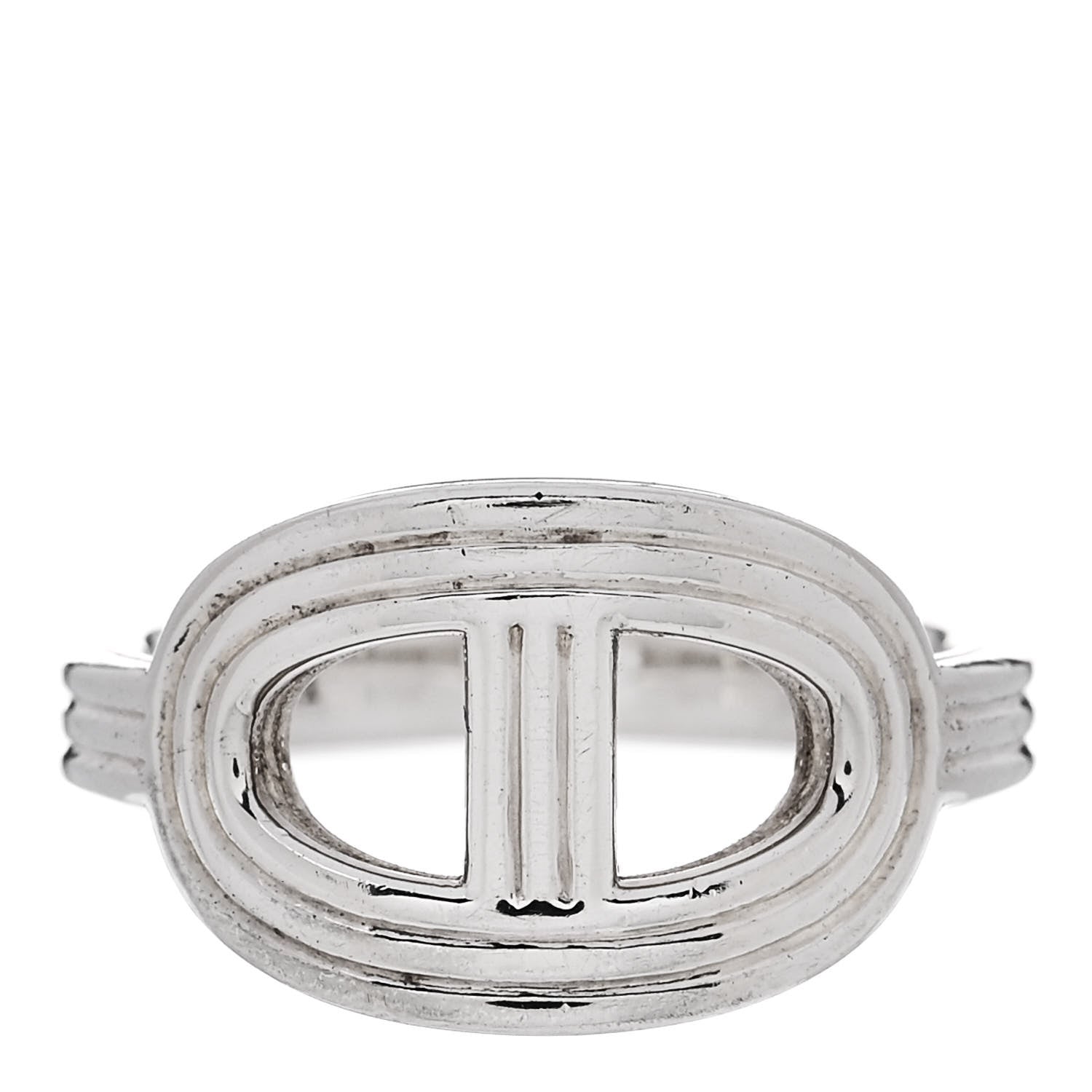 Hermes Sterling Silver Horizontal PM Chaine d'Ancre 24 Ring 48 4.5 1 of 6