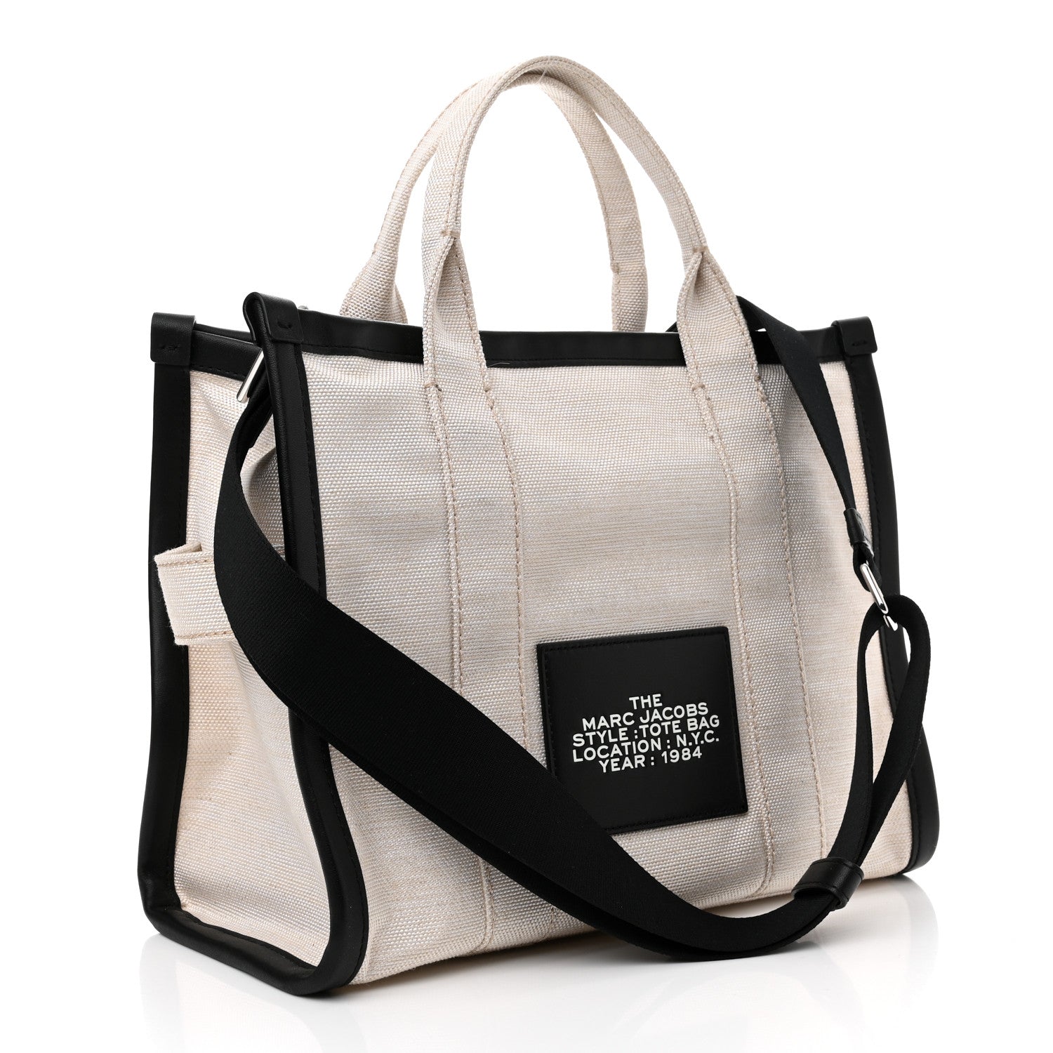 Marc Jacobs Cotton Canvas The Summer Medium Tote Bag Beige 3 of 9