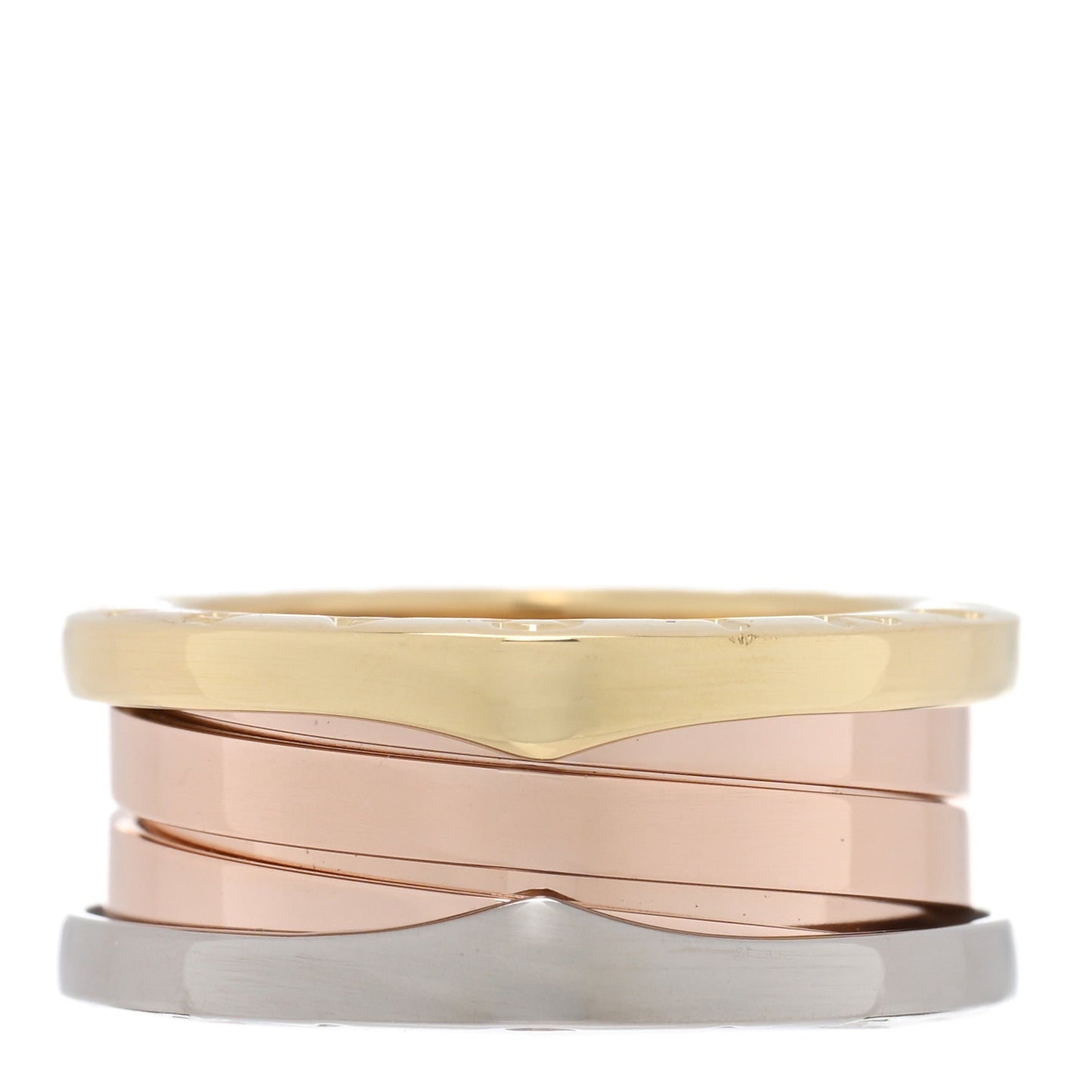 18K Rose White Yellow Gold B.Zero1 Three-Band Ring 48 4.5