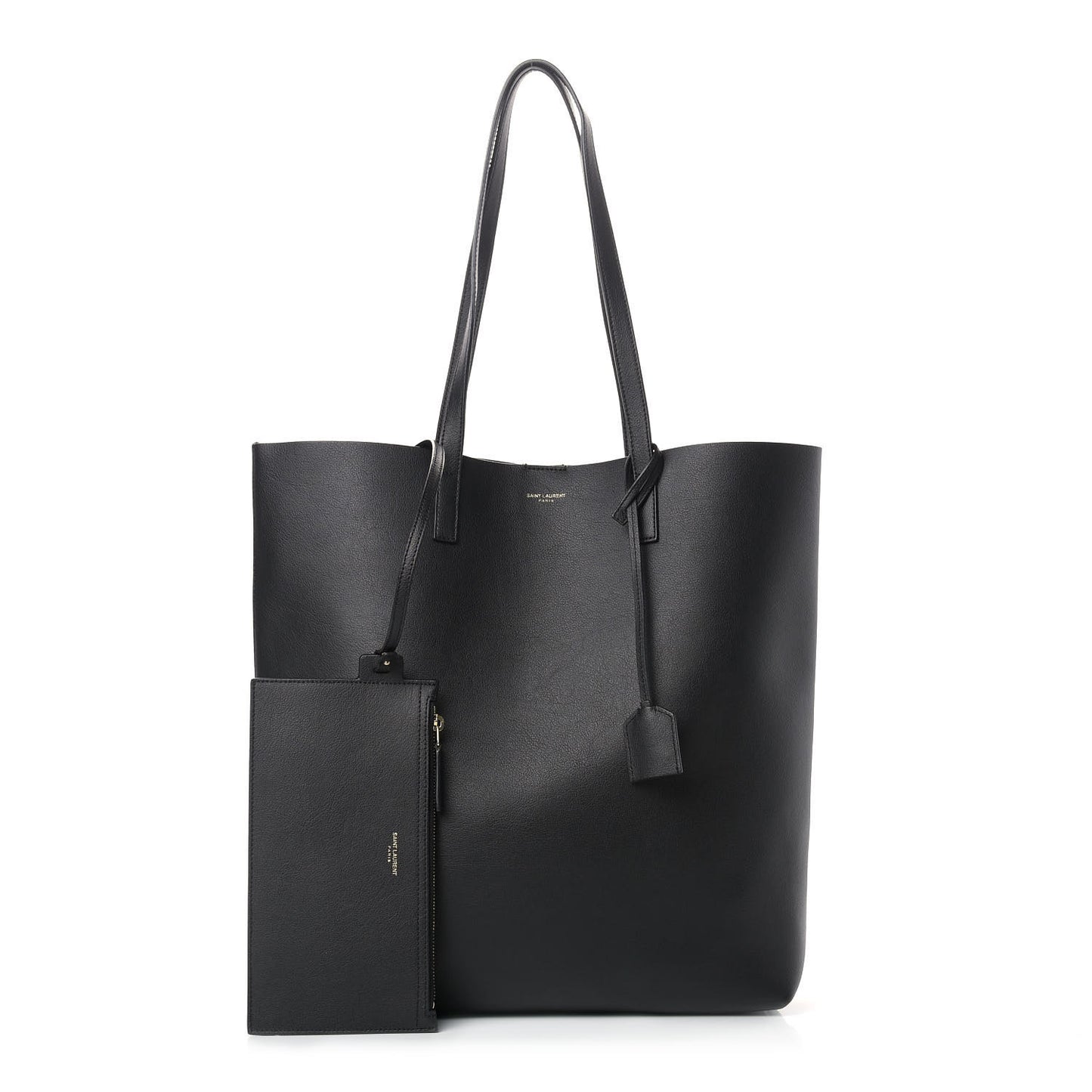 Calfskin Medium Shopping Tote Black