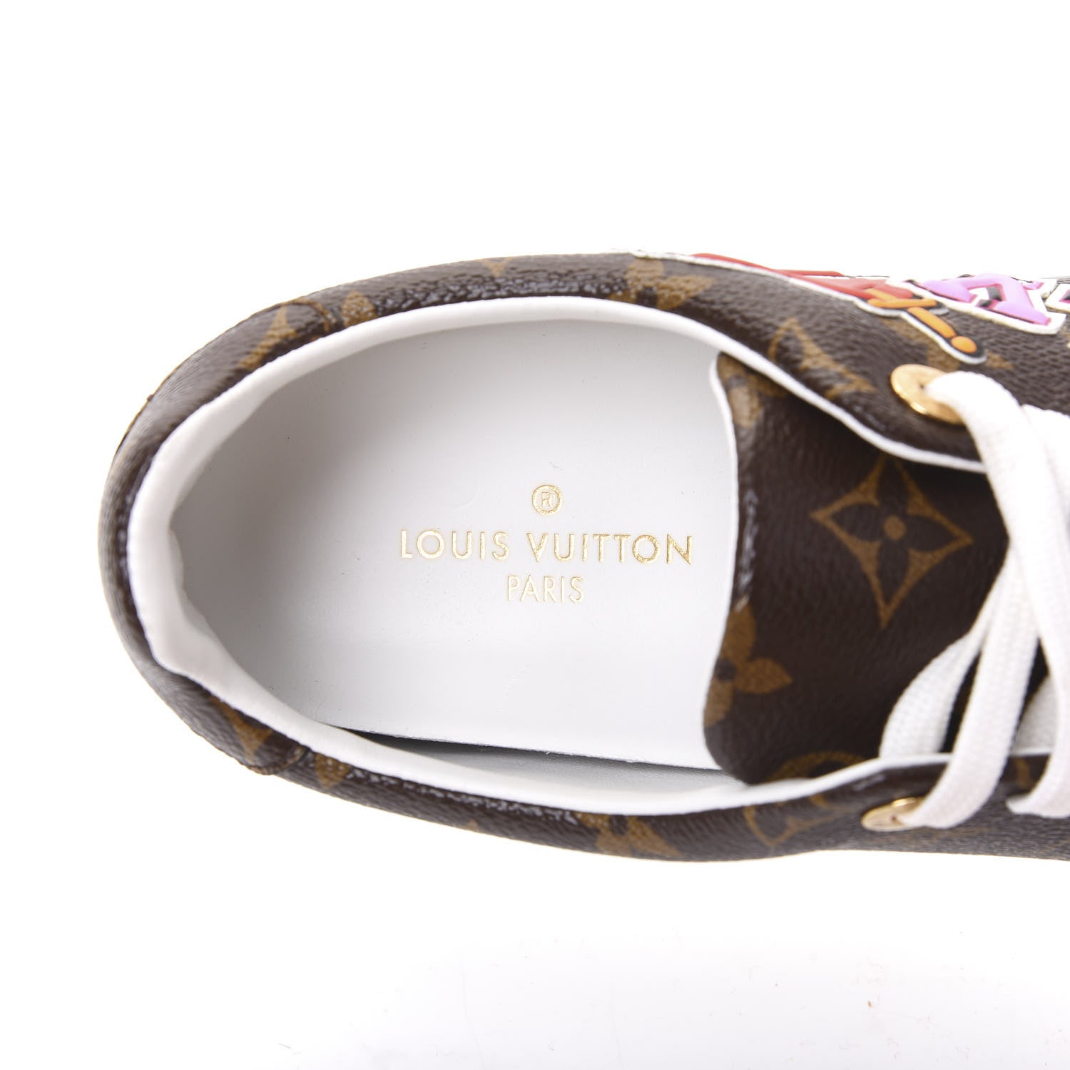 Louis Vuitton Calfskin Monogram LV Black Heart Sneakers 36.5 Cacao 7 of 8