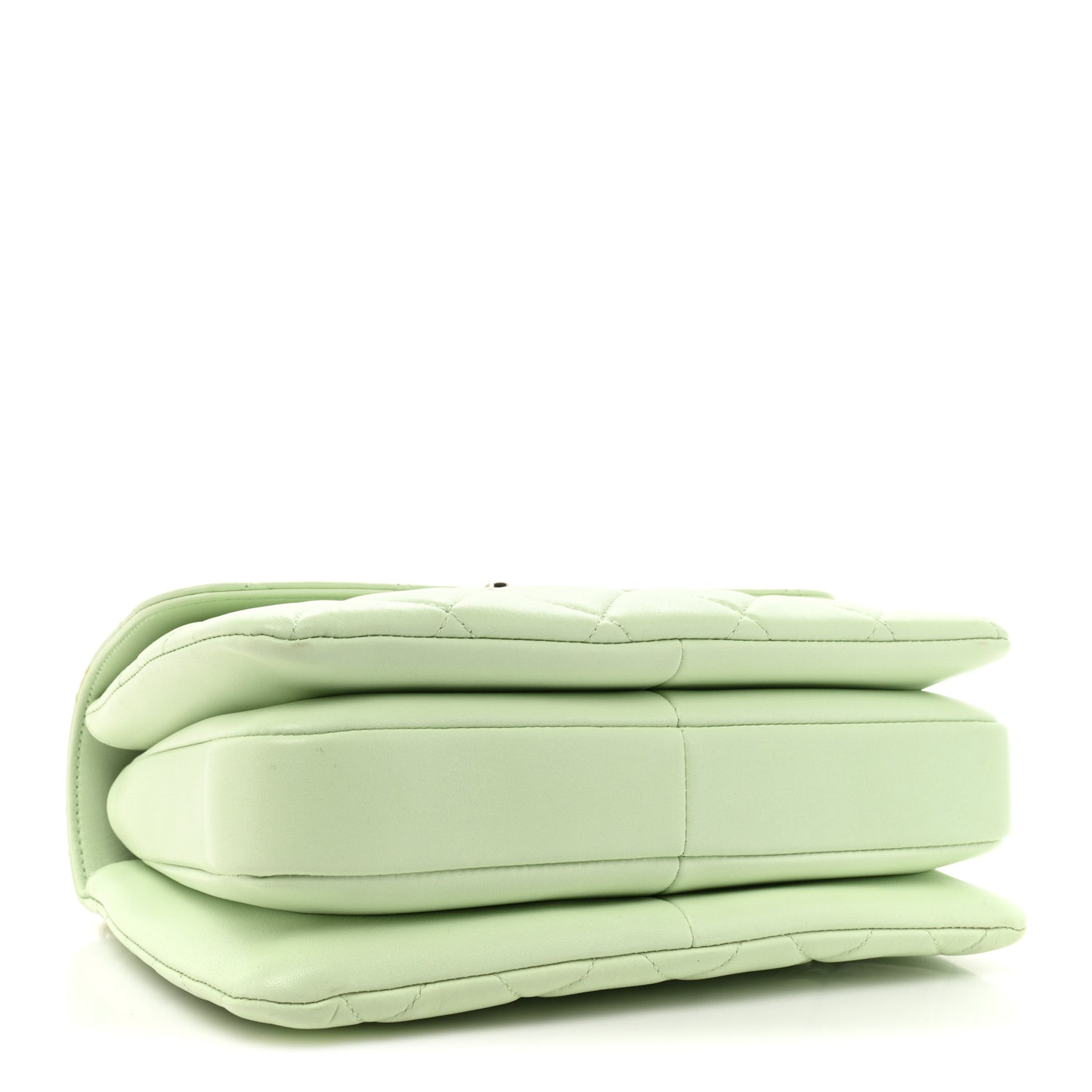 Lambskin Quilted Small Trendy CC Flap Dual Handle Bag Light Green