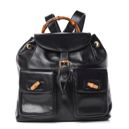 Gucci Calfskin Bamboo Backpack Black 1 of 18