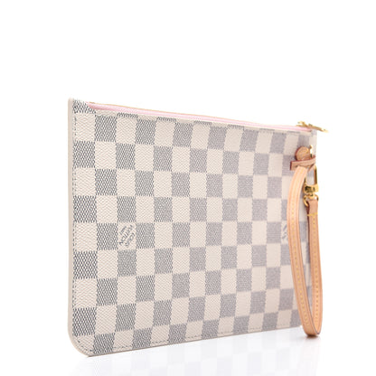 Louis Vuitton Damier Azur Neverfull MM GM Pochette Rose Ballerine 3 of 14