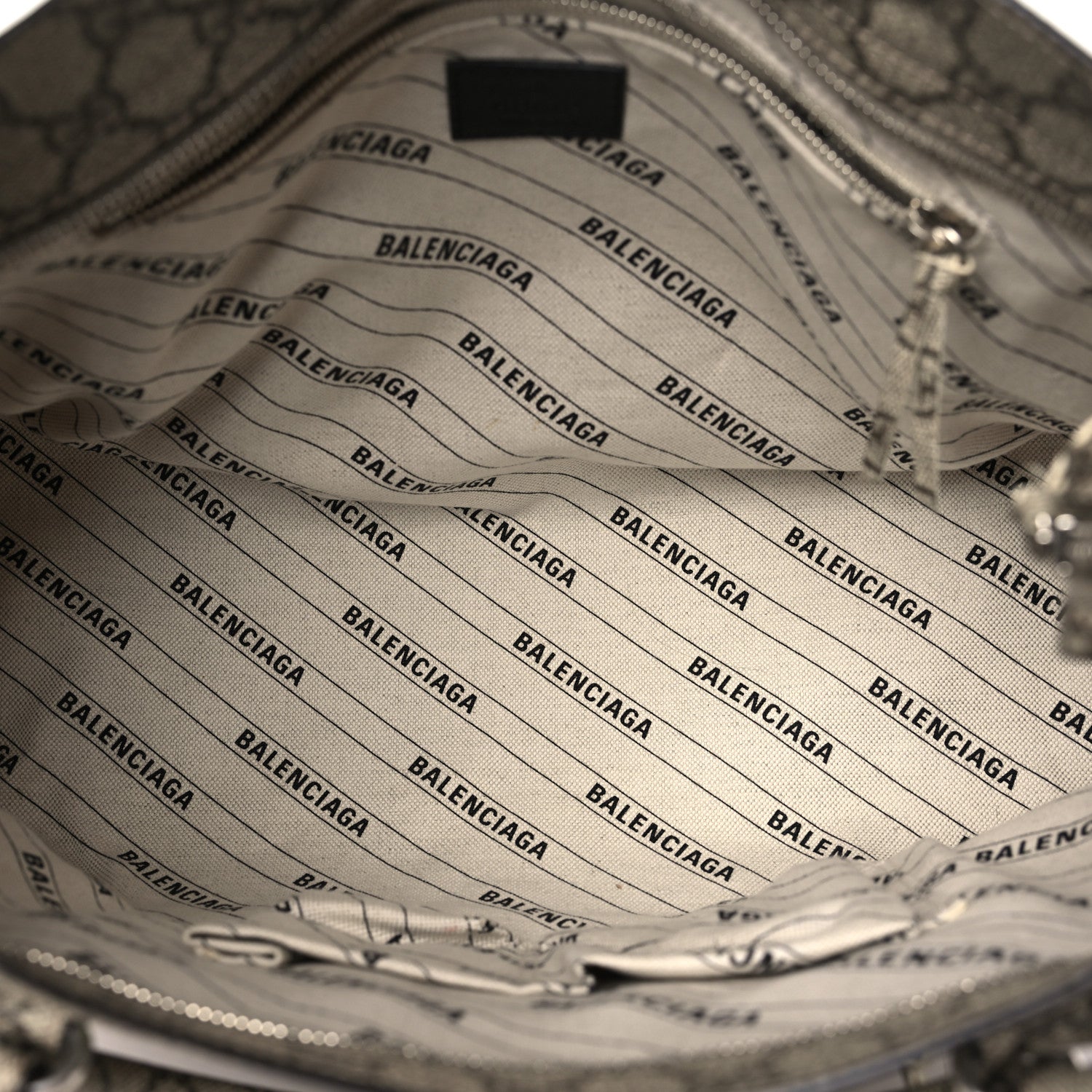 Balenciaga X GUCCI GG Supreme Monogram Neo Classic Silver Hardware City Beige Ebony 6 of 12
