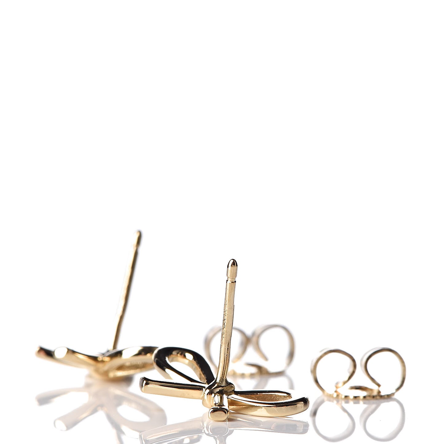 18K Yellow Gold Bow Earrings