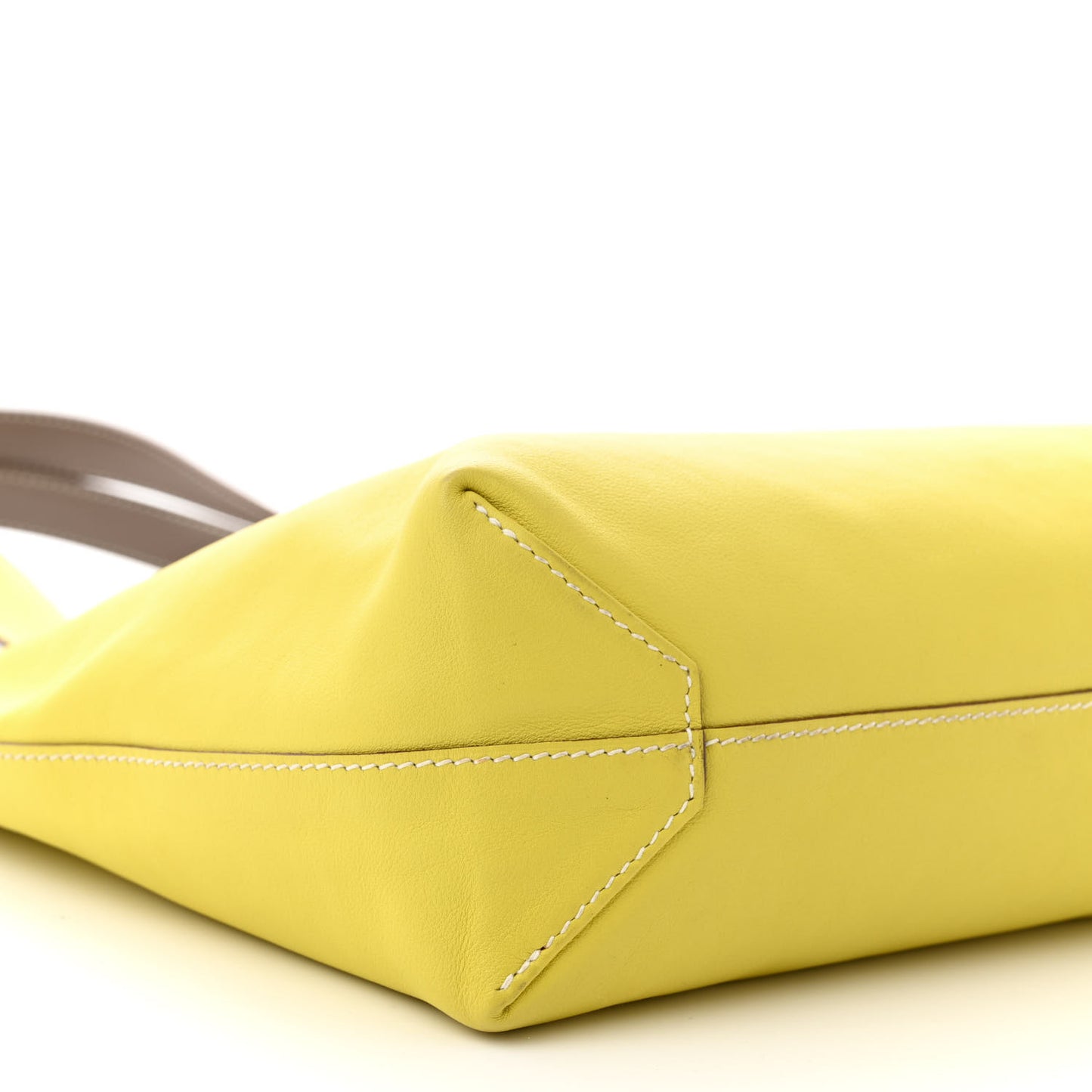 Veau Sikkim Swift Double Sens 28 Reversible Tote Lime Etoupe