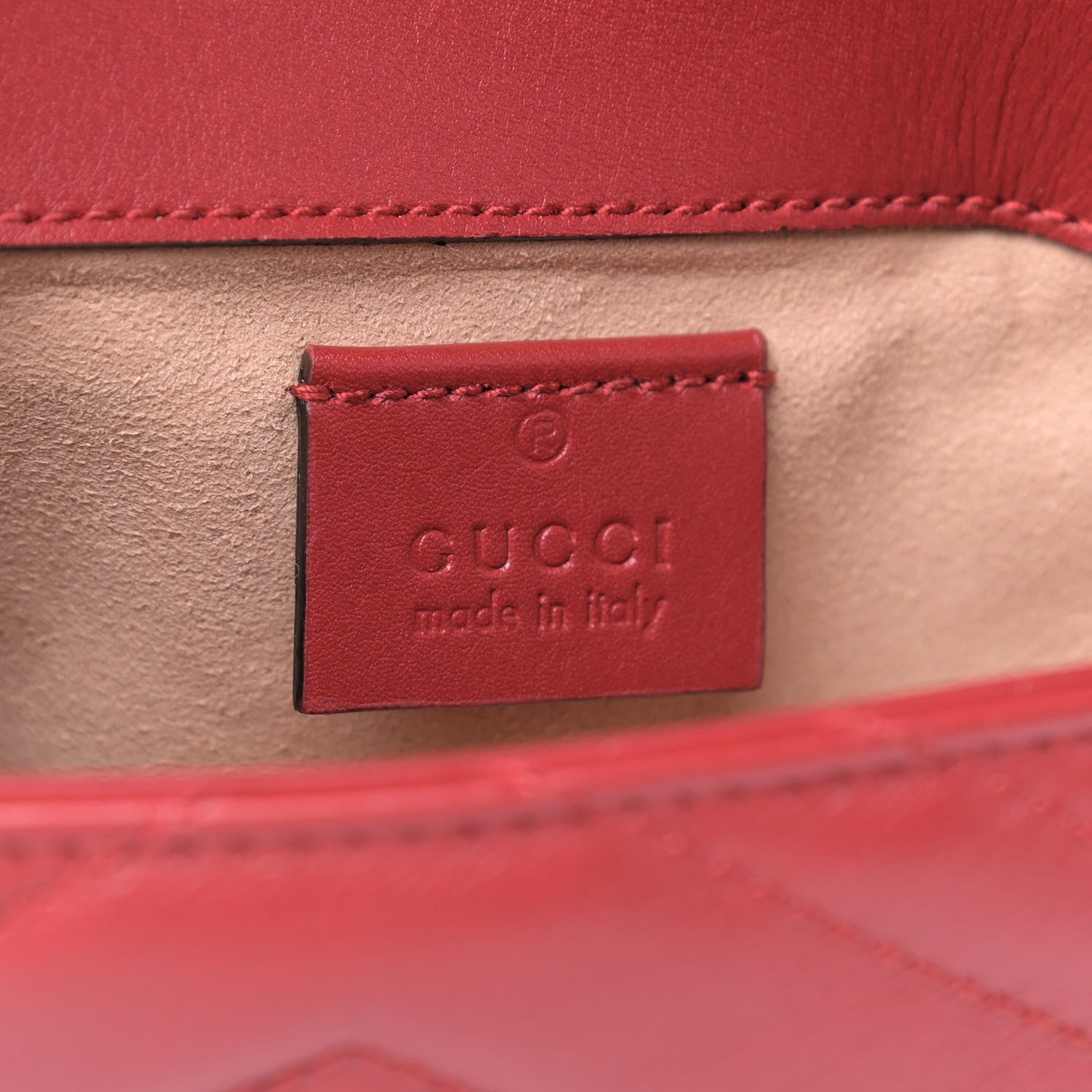Gucci Calfskin Matelasse Super Mini GG Marmont Shoulder Bag Hibiscus Red 8 of 9