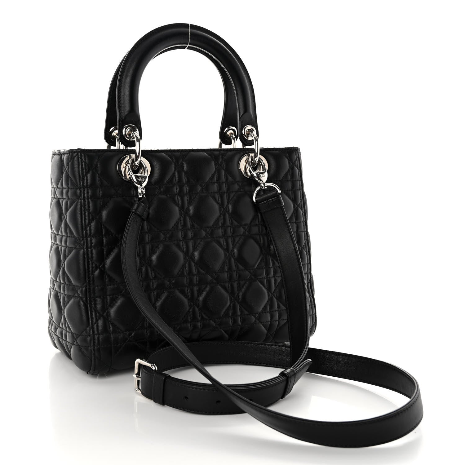 Christian Dior Lambskin Cannage Medium Lady Dior Black 3 of 10