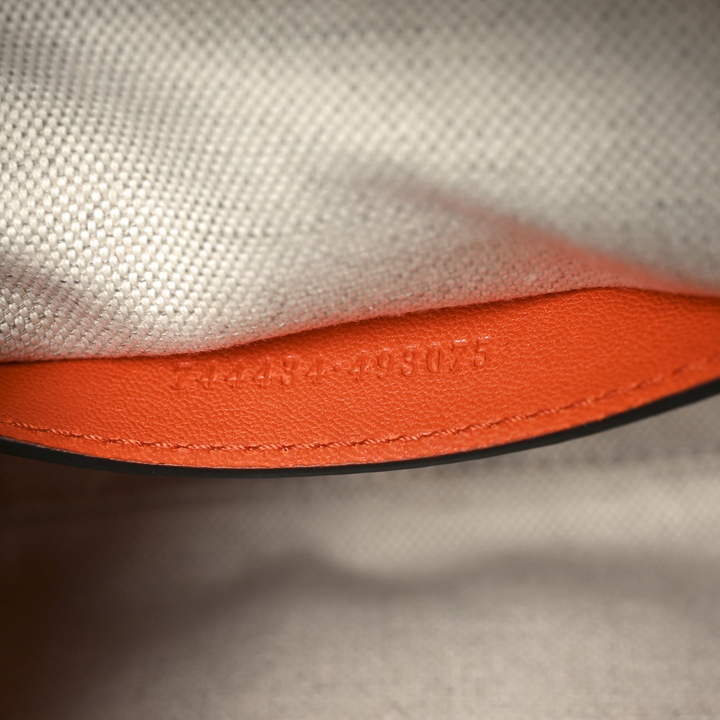 Sakai Be Green Calfskin Diagonal Stitched Blondie Top Handle Bag Orange