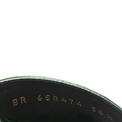 Saint Laurent Metallic Nappa La 16 Mule Sandals 38.5 Green 8 of 9