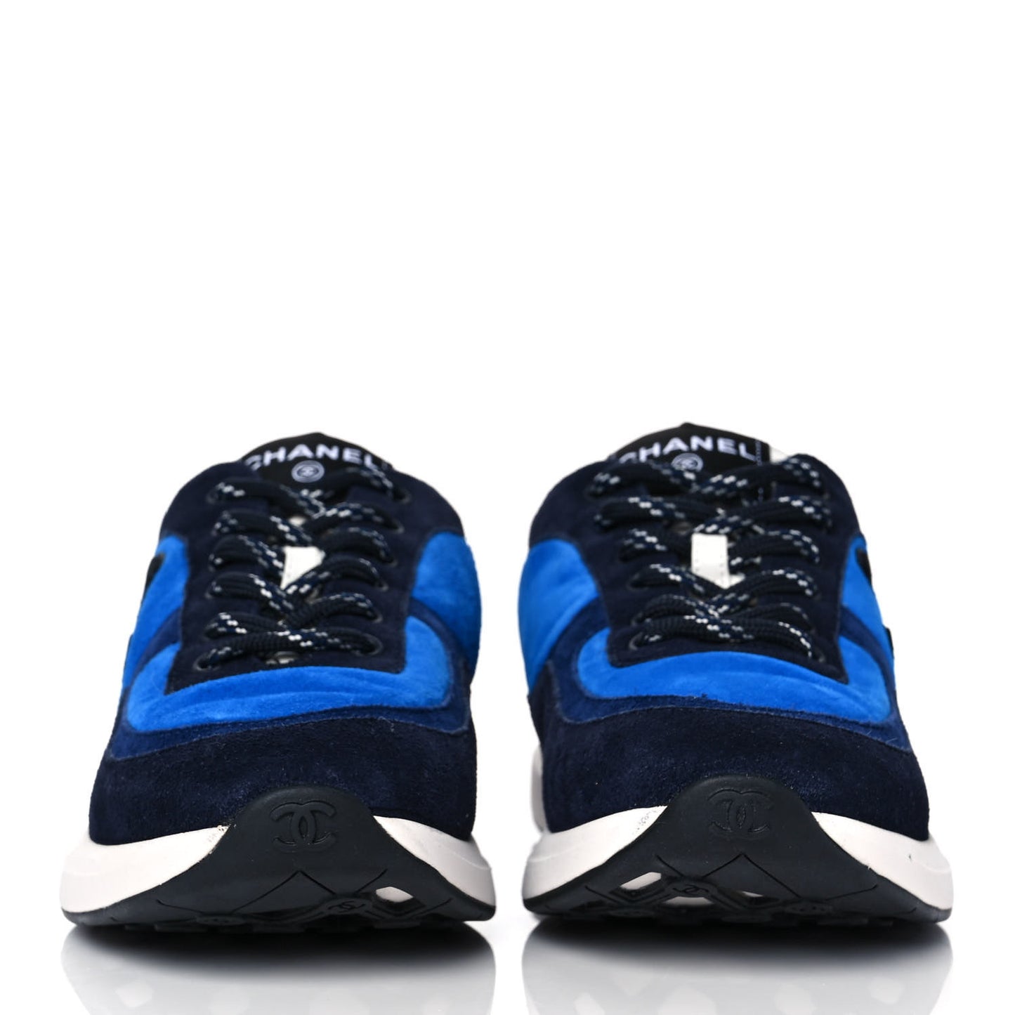 Suede Calfskin CC Sneakers 39.5 Blue Navy Dark Navy