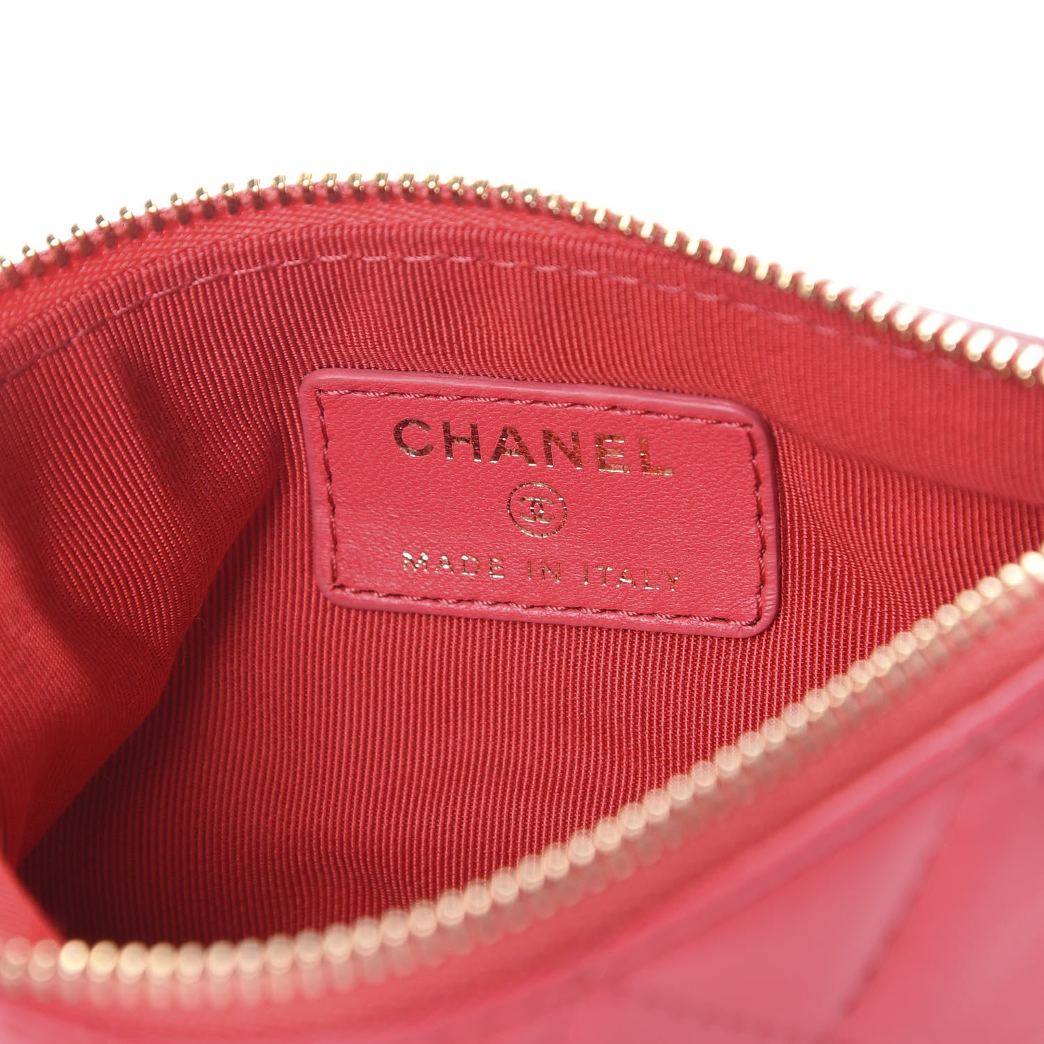 Chanel Lambskin Quilted Cosmetic Case Red 5 of 7
