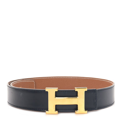 Hermes Box Togo 32mm H Belt 65 Black Gold 1 of 4
