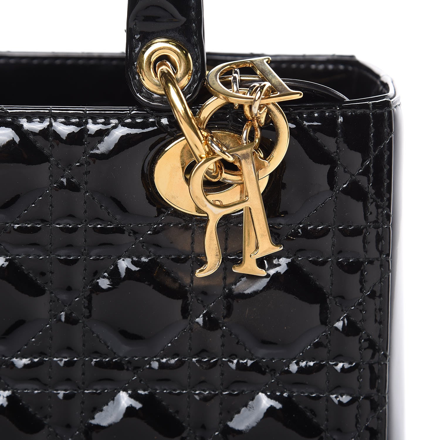 Christian Dior Patent Cannage Medium Lady Dior Black 10 of 16