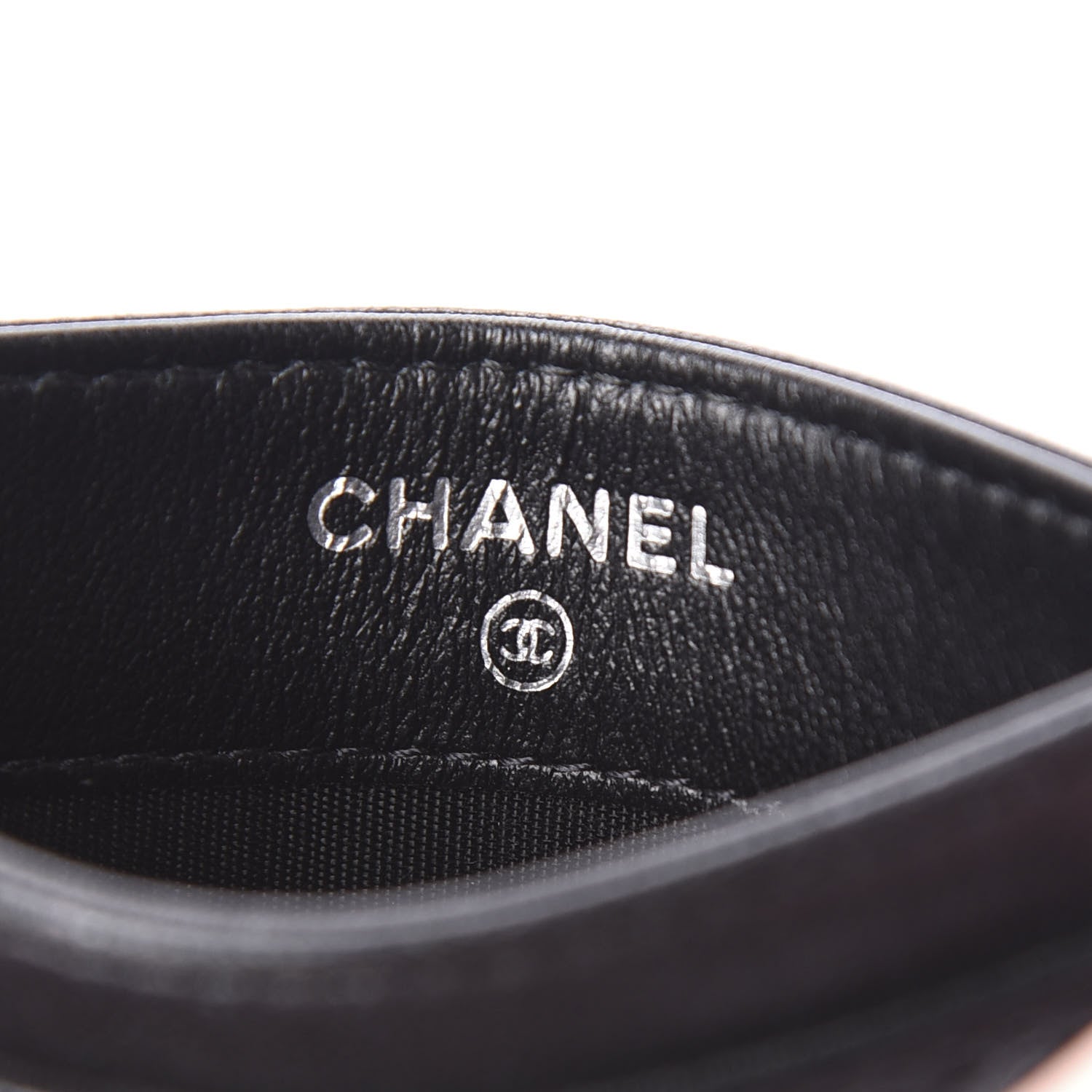 Chanel Lambskin Camellia Embossed Card Holder Black 5 of 7