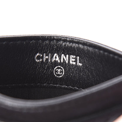 Chanel Lambskin Camellia Embossed Card Holder Black 5 of 7