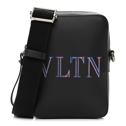 Valentino Garavani Calfskin VLTN Neon Messenger Bag Black 1 of 6