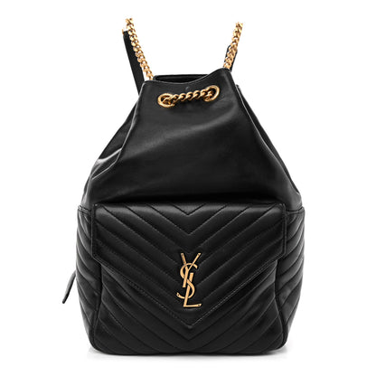 Saint Laurent Lambskin Matelasse Monogram Joe Backpack Black 1 of 9