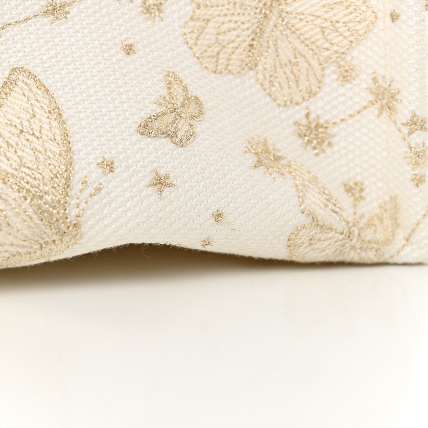 Canvas Embroidered Medium Butterfly Zodiac Book Tote Gold