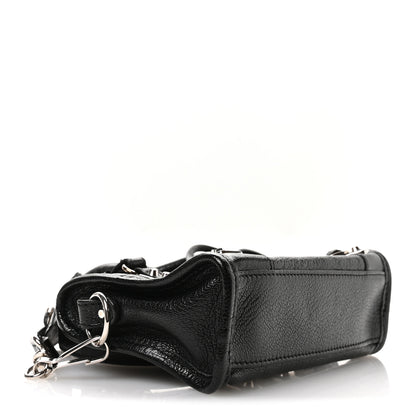 Balenciaga Chevre Silver Metallic Edge Hardware Nano City Black 4 of 11