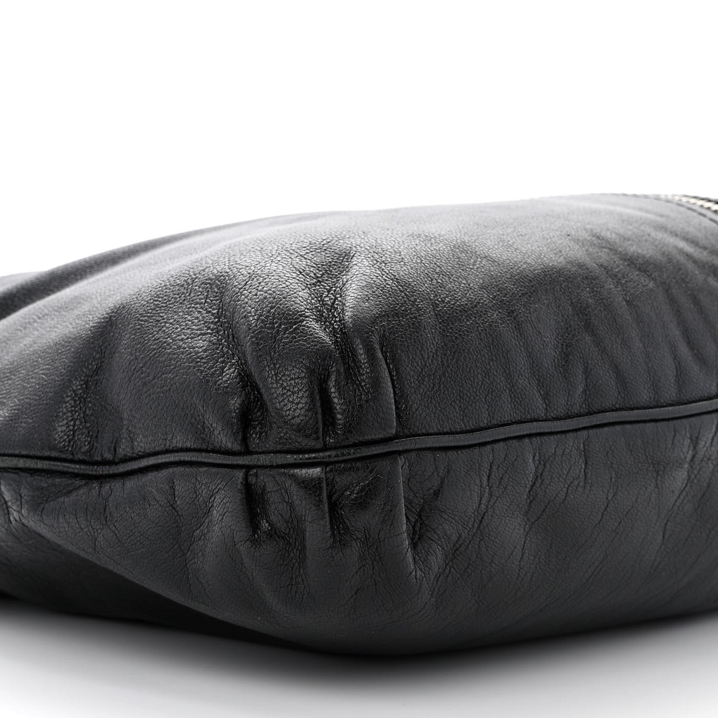 Sheepskin Zipper Hobo Black
