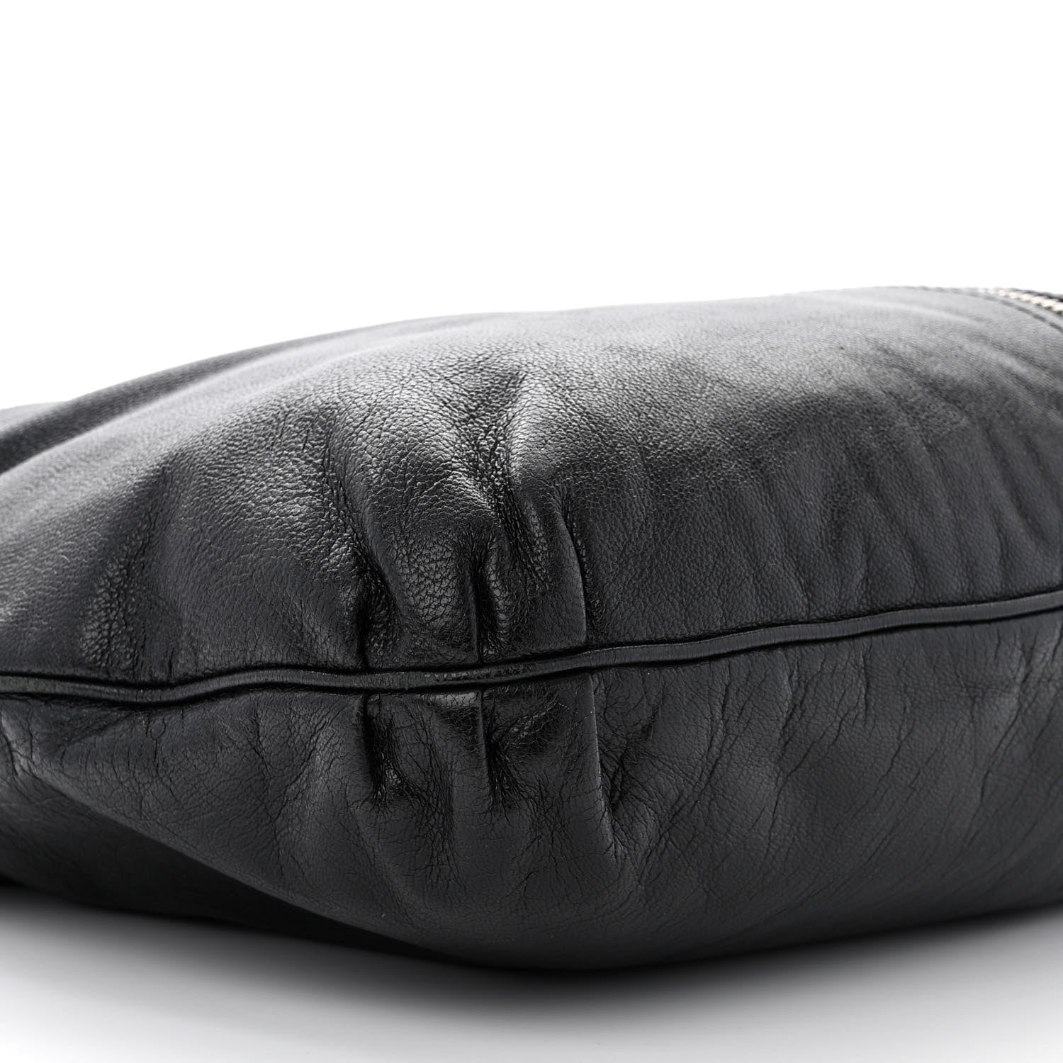 Fendi Sheepskin Zipper Hobo Black 10 of 12