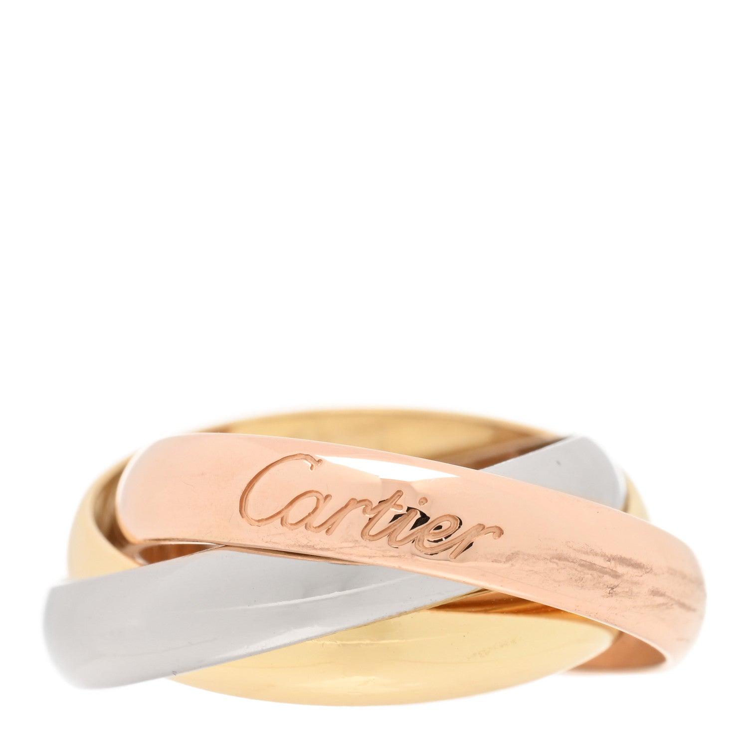 Cartier 18K Pink Yellow White Gold Classic Trinity Ring 47 4 1 of 5