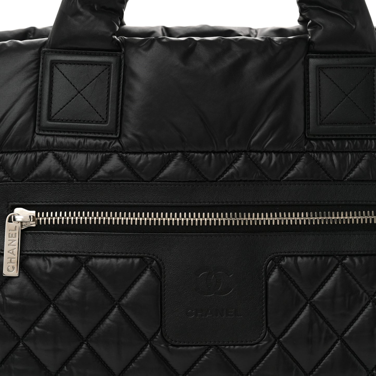 Nylon Quilted Large Coco Cocoon Tote Black