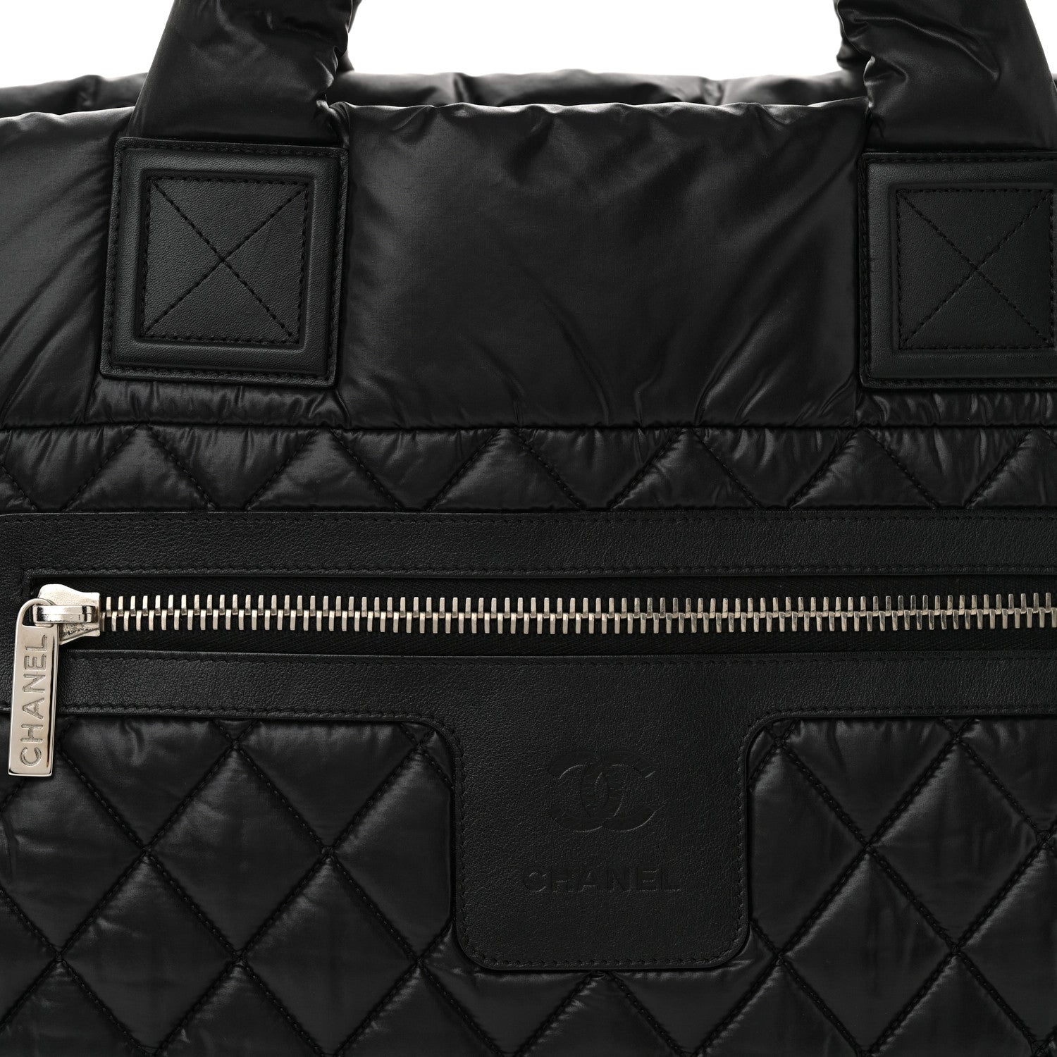 Chanel Nylon Quilted Large Coco Cocoon Tote Black 8 of 11