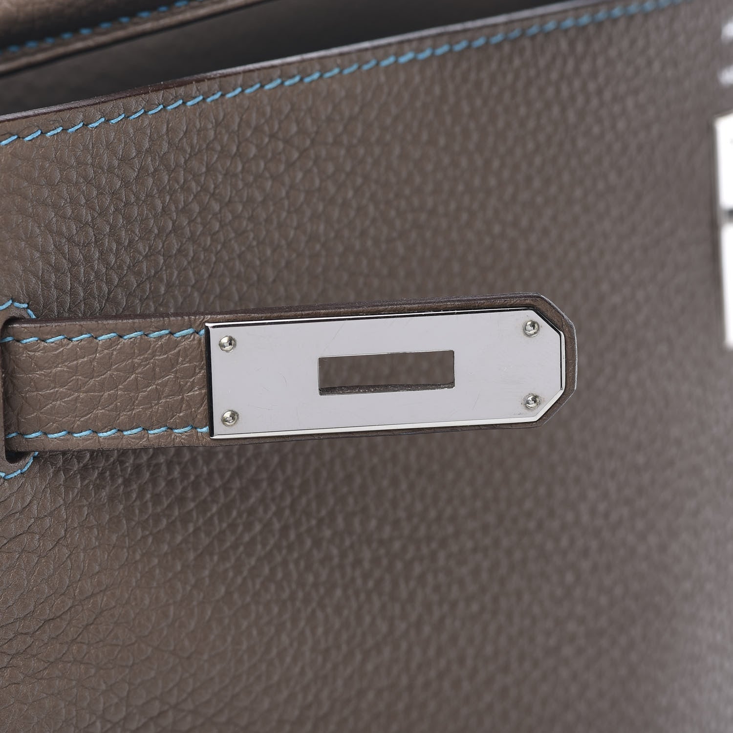 Hermes Togo Kelly Retourne Eclat 35 Etoupe Bleu Azteque 20 of 38