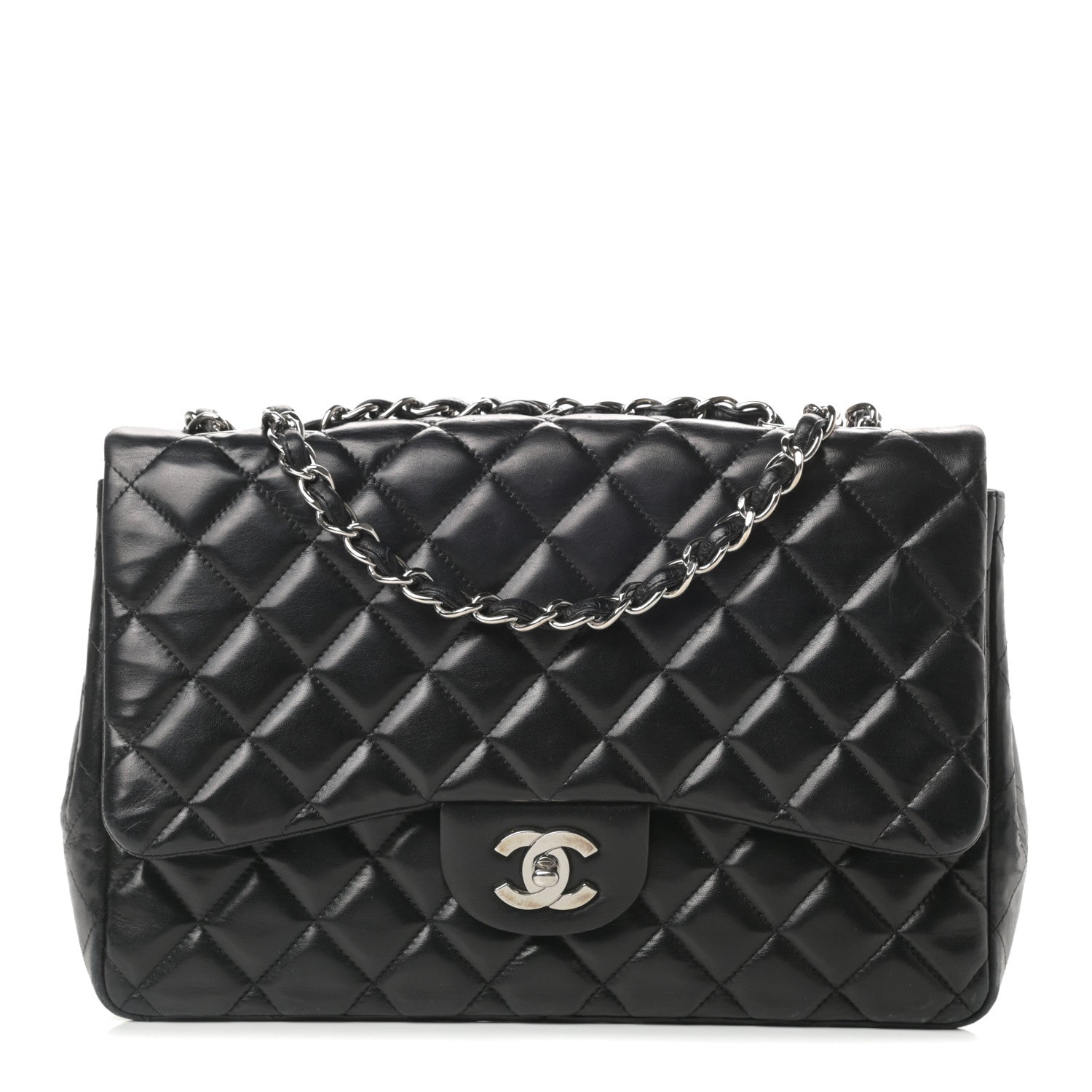 Chanel Lambskin Quilted Jumbo Single Flap Black 1 of 19
