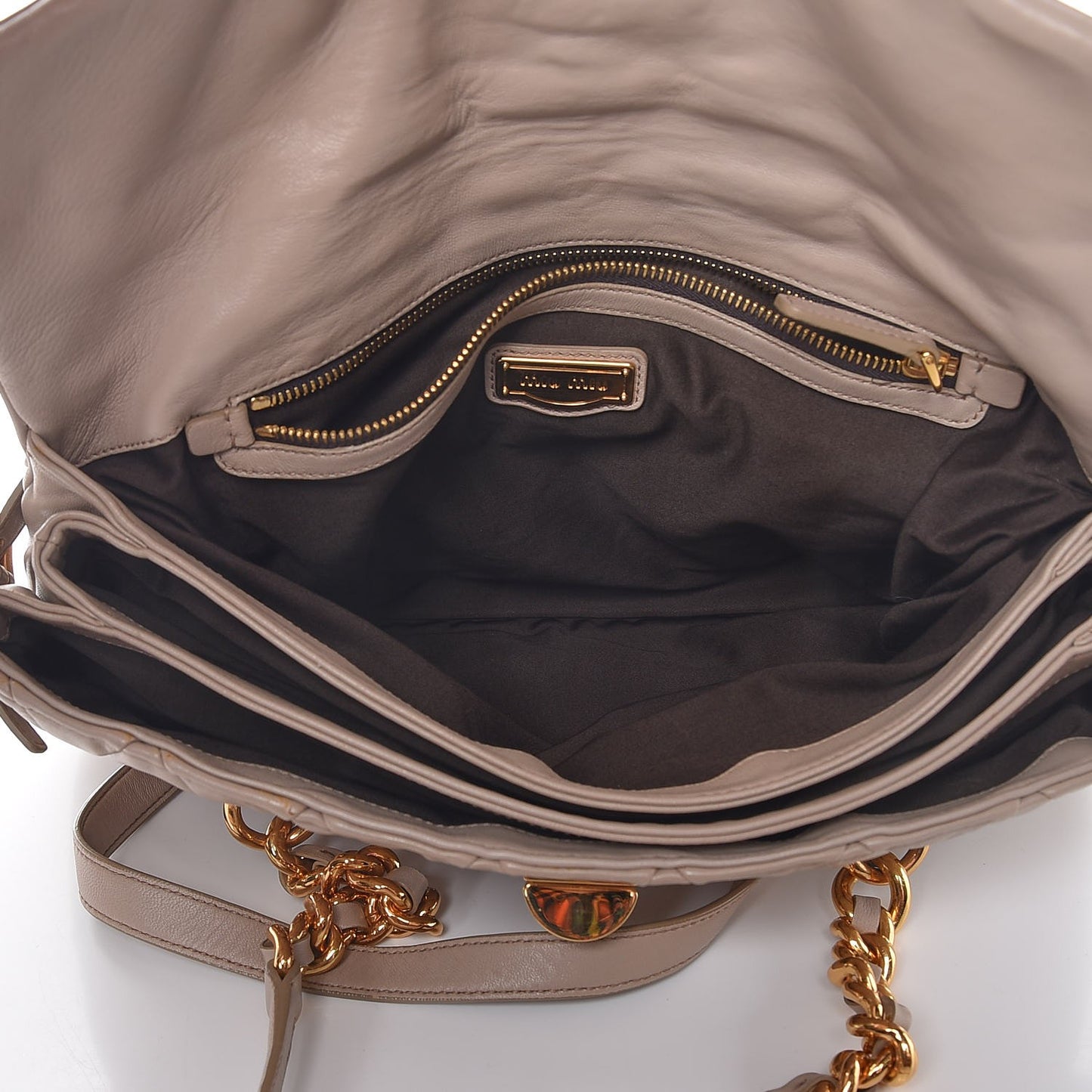 Nappa Quilted Studded Tote Cammeo